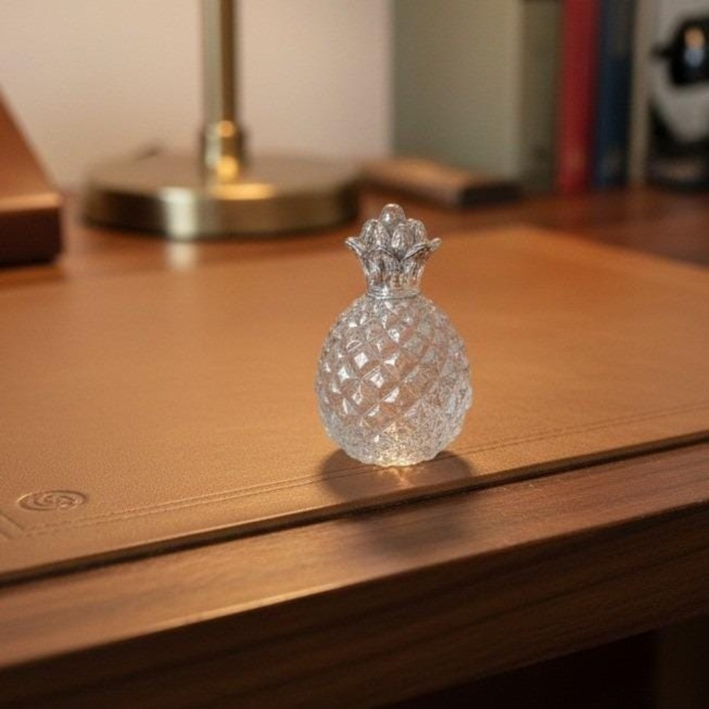 Vintage Clear Glass Pineapple Paperweight